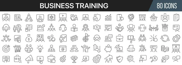 Business Training Workshop Line Icons Collection Big Icon Set Flat — 스톡 사진