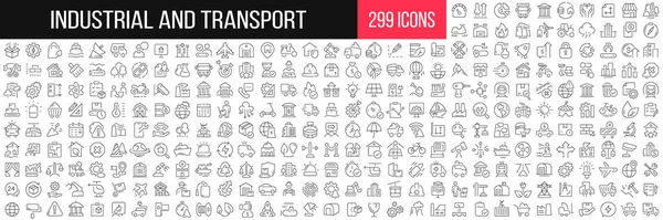 Industrial Transport Linear Icons Collection Big Set 299 Thin Line — Stockfoto