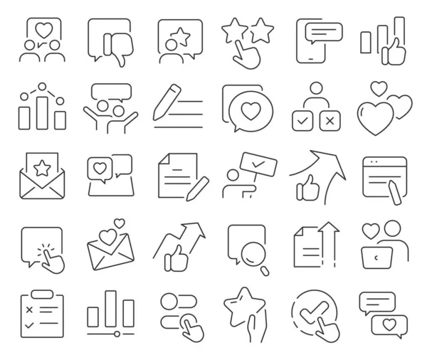 Feedback Line Icons Collection Thin Outline Icons Pack Vector Illustration — Stock Fotó