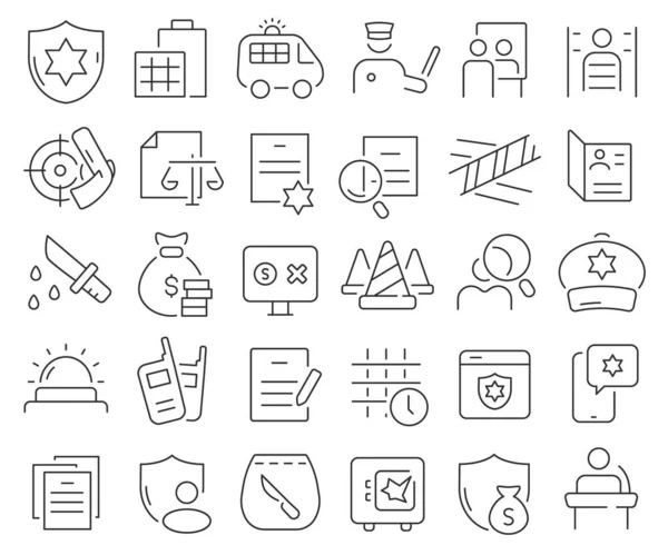 Criminal Line Icons Collection Thin Outline Icons Pack Vector Illustration —  Fotos de Stock