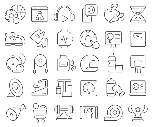 Sport Line Icons Collection Thin Outline Icons Pack Vector Illustration — Foto Stock