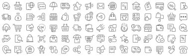 Set of e-commerce line icons. Collection of black linear icons