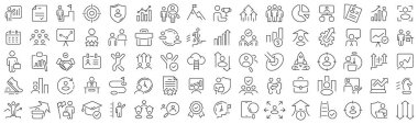 Set of career development line icons. Collection of black linear icons