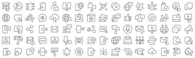 Set of web and internet line icons. Collection of black linear icons