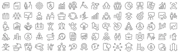 Set Career Development Line Icons Collection Black Linear Icons — Foto de Stock