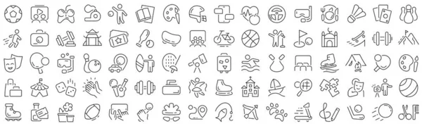 Set of hobby and lifestyle line icons. Collection of black linear icons