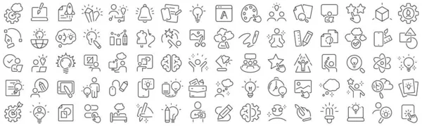 Set Inspiration Idea Line Icons Collection Black Linear Icons — Stock Photo, Image
