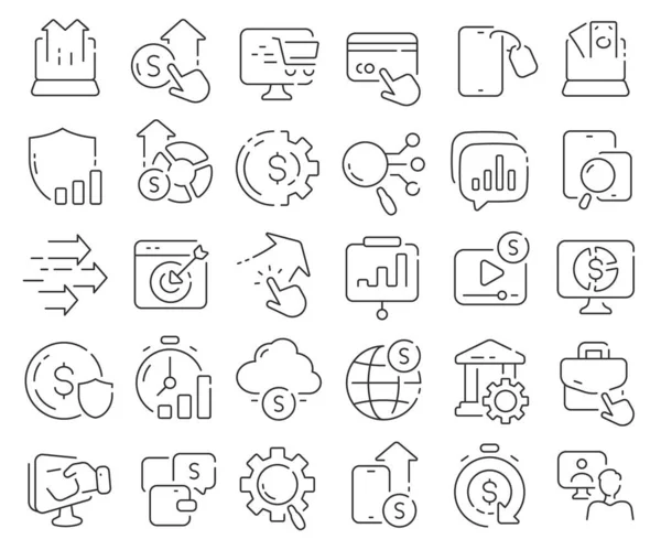 Business Linie Icons Sammlung Thin Outline Icons Pack Vektorillustration Eps10 — Stockfoto