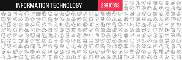 Lineare Symbolsammlung Der Informationstechnologie Großes Set Von 299 Thin Line — Stockfoto