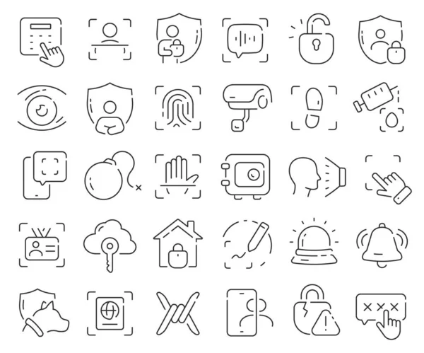 Sammlung Von Symbolen Aus Sicherheitssystemen Thin Outline Icons Pack Vektorillustration — Stockfoto