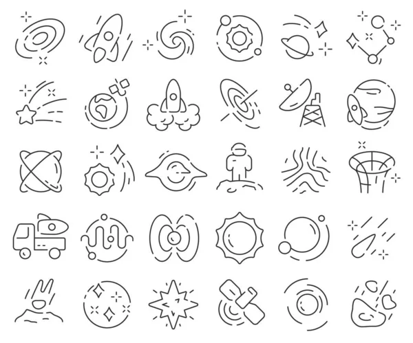 Galaxy Line Icons Collection Thin Outline Icons Pack Vector Illustration — Stock Photo, Image