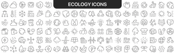 Ecologie Iconen Collectie Het Zwart Pictogrammen Groot Voor Ontwerp Vector — Stockfoto