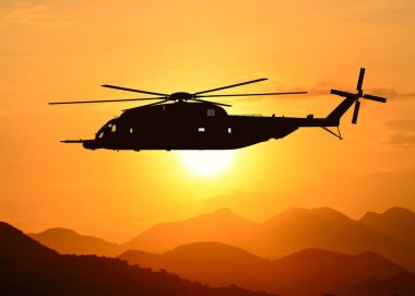 Amerikan ağır kaldırma helikopteri uçuşta