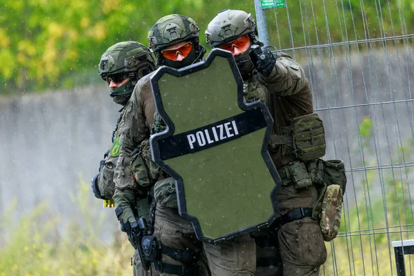 Берлін Німеччина Вересня 2022 Німецькі Поліцейські Тактичні Підрозділи Німецькій Спеціалейнзатцкоммандо — стокове фото