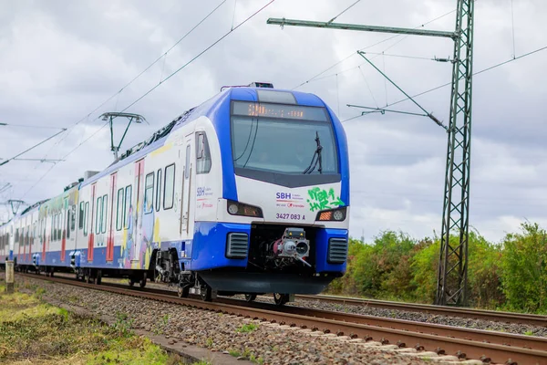 Ганновер Німеччина Вересня 2022 Потяг Sbh Трансдев Bahn Hannover Їздить — стокове фото