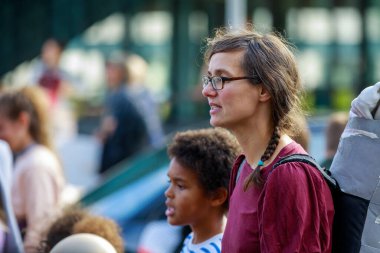 Berlin / Almanya - 23 Eylül 2022: Berlin 'de Gelecek İçin Cuma Gösterileri.