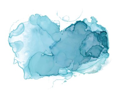 Alkol mürekkebi soyut şekil El mavi desen çizdi