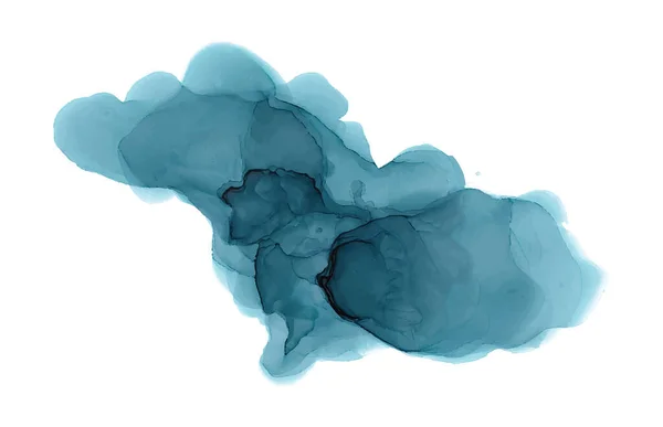 Textura de tinta de alcohol. Fondo abstracto azul fluido — Vector de stock