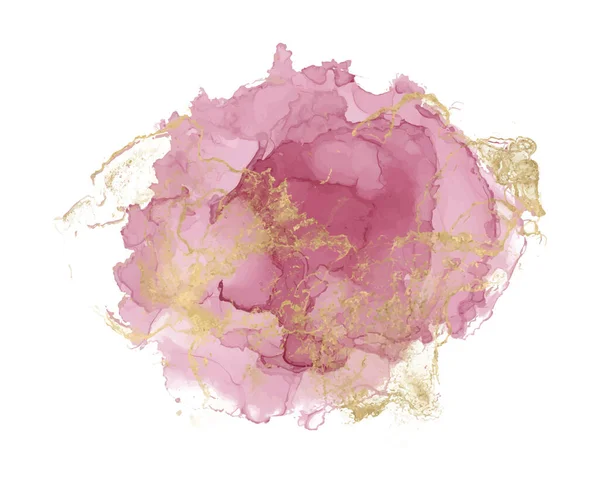 Forma abstracta de tinta de alcohol Textura dorada y rosa Vectores De Stock Sin Royalties Gratis