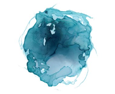 Alkol mürekkebi soyut şekil El mavi desen çizdi