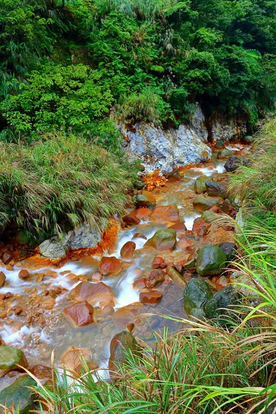 Ruisseau Tributaire Sulphur Creek Près Shanghuangxi Parking Yangmingshan Taiwan — Photo