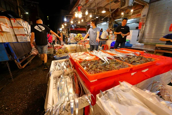 Kanzaiding Fish Market Marché Minuit Keelung Taiwan — Photo