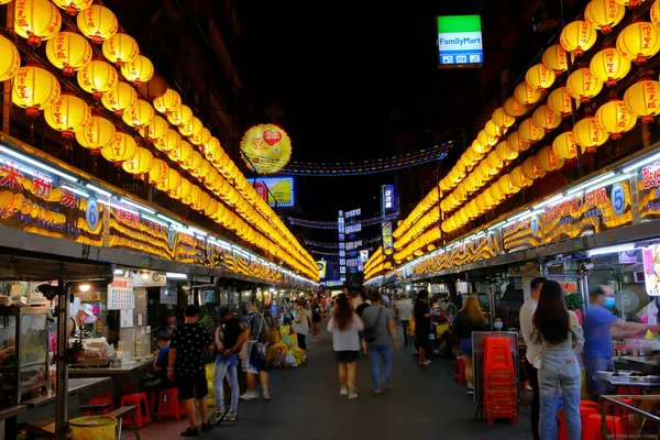 Ночной Рынок Keelung Miaokou Keelung Тайвань — стоковое фото