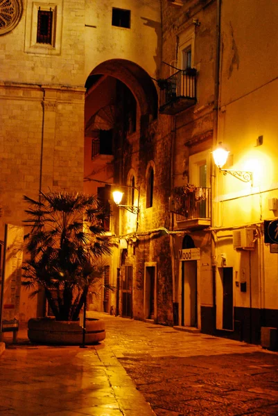Ruas Bari Centro Histórico Noite — Fotografia de Stock