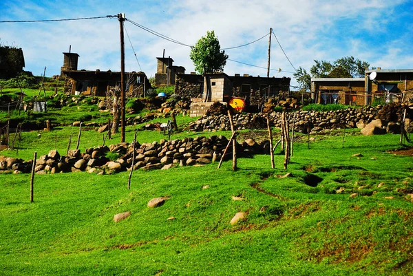 Traditinal mountains village in the Kingdoom of Lesotho South Africa — Photo