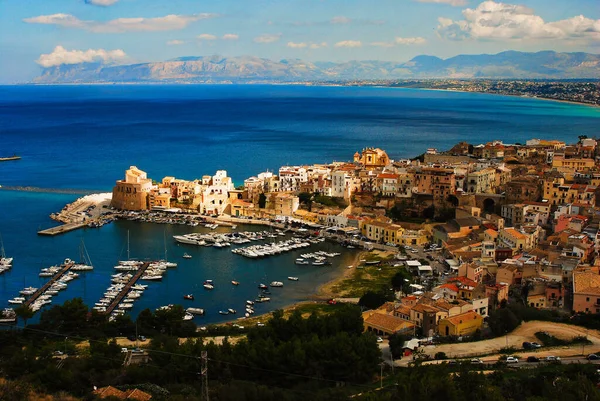 Utsikt fra Belvedere Castellammare del Golfo vest for Sicilia, Italia – stockfoto