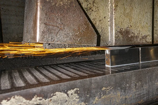 Grinding Metal Plates Abrasive Wheel Magnetic Plate Surface Grinder Sparks — Stock Photo, Image