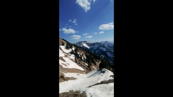 Vídeo Panorámico Las Montañas Alpinas Cámara Lenta — Vídeos de Stock