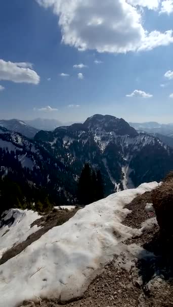 Vídeo Panorâmico Das Montanhas Alpinas Câmera Lenta — Vídeo de Stock
