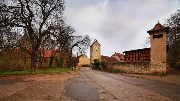 Patio Histórico Del Condado Pequeña Ciudad Hadmersleben Alemania — Foto de Stock