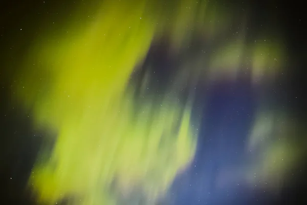 Bright Green Aurora Borealis Northern Sweden — стоковое фото