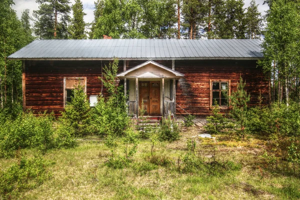 Abandoned Log Hut Northern Swedish Forest — Fotografia de Stock