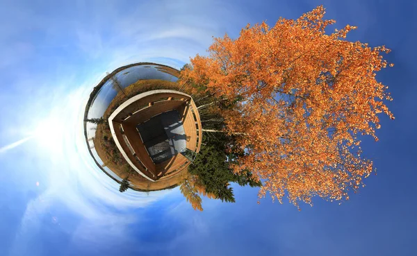 Pequeno Panorama Planetário Torre Vigia Reserva Natural Vajsjon Suécia — Fotografia de Stock