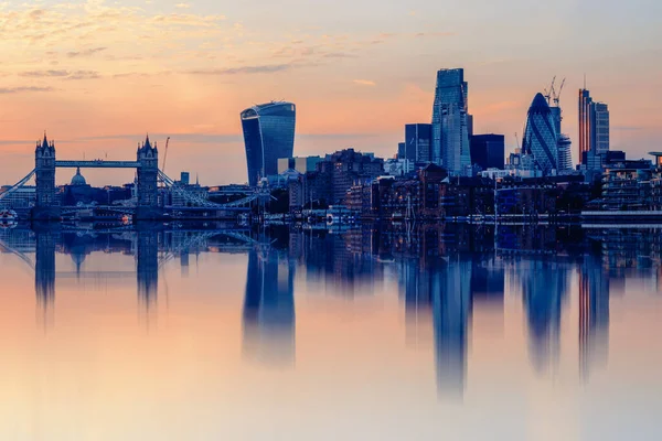 Miasto Londyn Zachodzie Słońca Zabytkami — Zdjęcie stockowe