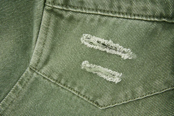 Camisa Jean Verde Aislada Sobre Fondo Blanco Primer Plano Chaqueta — Foto de Stock
