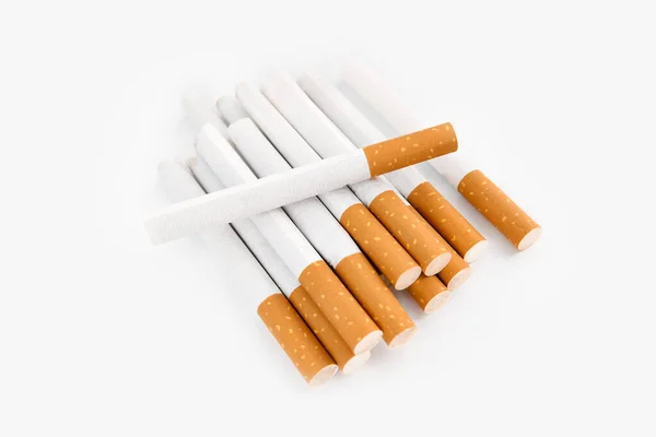 Установить Игреты Близко Изолированному Белом Фоне Курение Плохие Привычки Курение — стоковое фото