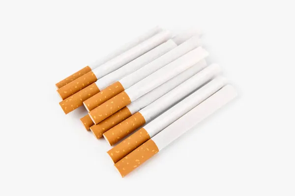 Set Igarette Close Isolated White Background Smoking Bad Habits Smoking — Stock Photo, Image