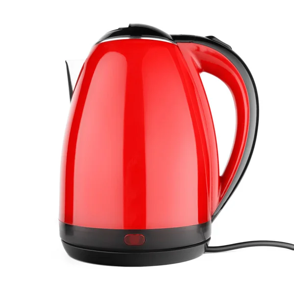 Red Electric Kettle Isolated White Background Kitchen Appliances — Stock Photo, Image