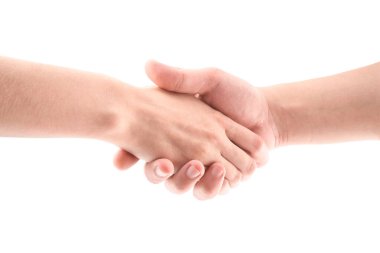 Handshake. Handshaking isolated on white background. 