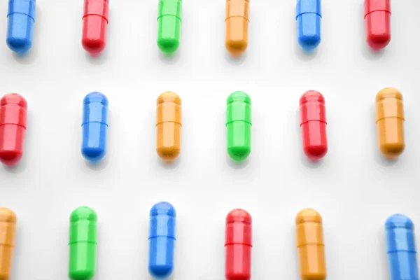 Dagelijkse Portie Vitaminen Medicijnen Tabletten Voedingssupplementen Kleur Vitaminen Voedingssupplementen — Stockfoto