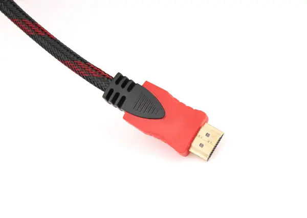 Hdmi Cable Makro Hdmi Kabel Hvit Bakgrunn – stockfoto