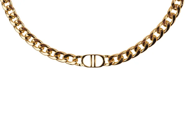 Model Modern Gold Metal Necklace Chain Necklace Woman Neck Women — Foto de Stock