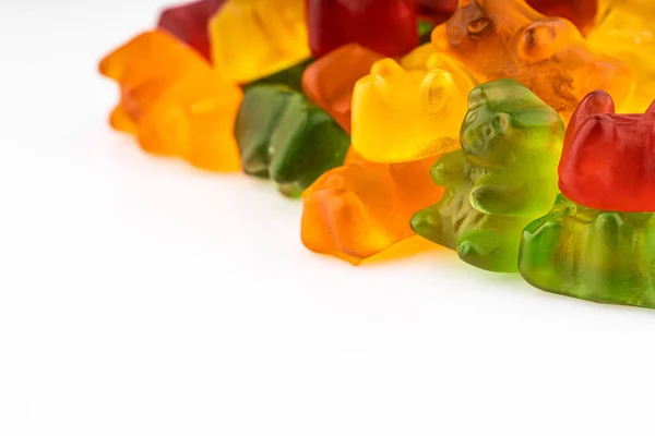 Gummy bears candies. Gummy bears isolated on a white background. Jelly bears candies.