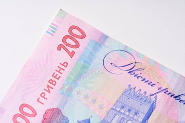 Ukrayna Hryvnia 'nın banknotları. Karışık Ukrayna Hrivnia banknotları ve paraları. Nakit para. Ukrayna ulusal para birimi faturaları. Ukrayna Parası. 