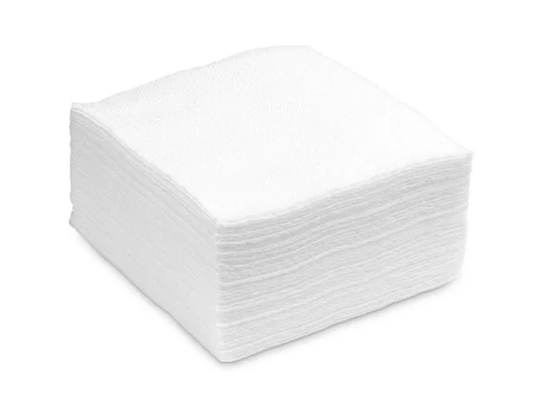 Square Bar Napkin Isolated White Background Paper Napkins Isolated White — Fotografia de Stock