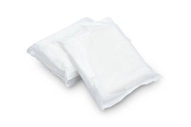 Sanitary napkin isolated on white background. Sanitary napkins, pad. Sanitary towel, sanitary pad, menstrual pad. Menstruation.